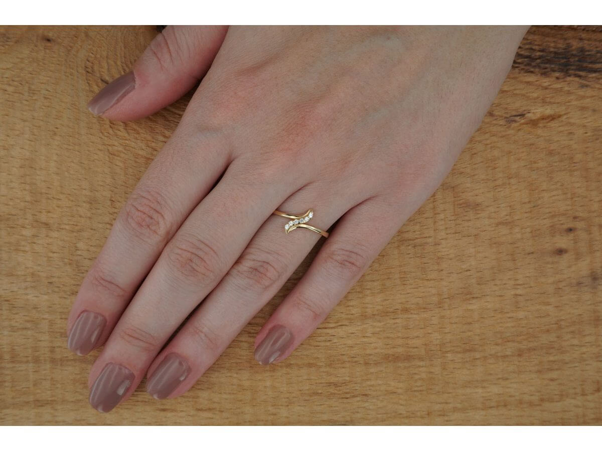 14Κ Γυναικείο Κίτρινο Χρυσό Δαχτυλίδι Ζιργκόν