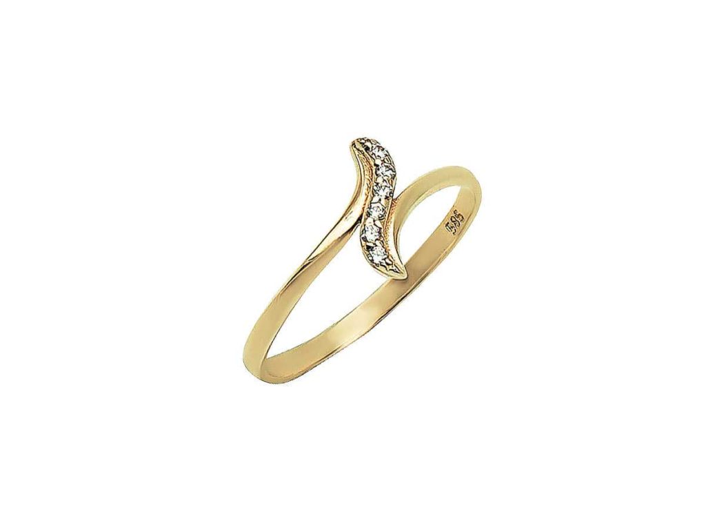 Γυναικείο Χρυσό Δαχτυλίδι 14Κ Ζιργκόν Λευκές Πέτρες Γενέθλια Επέτειος