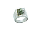 Ασημένιο 925 Δαχτυλίδι Γυναικείο Με Πέτρες Ζιργκόν Πράσινες Λευκές