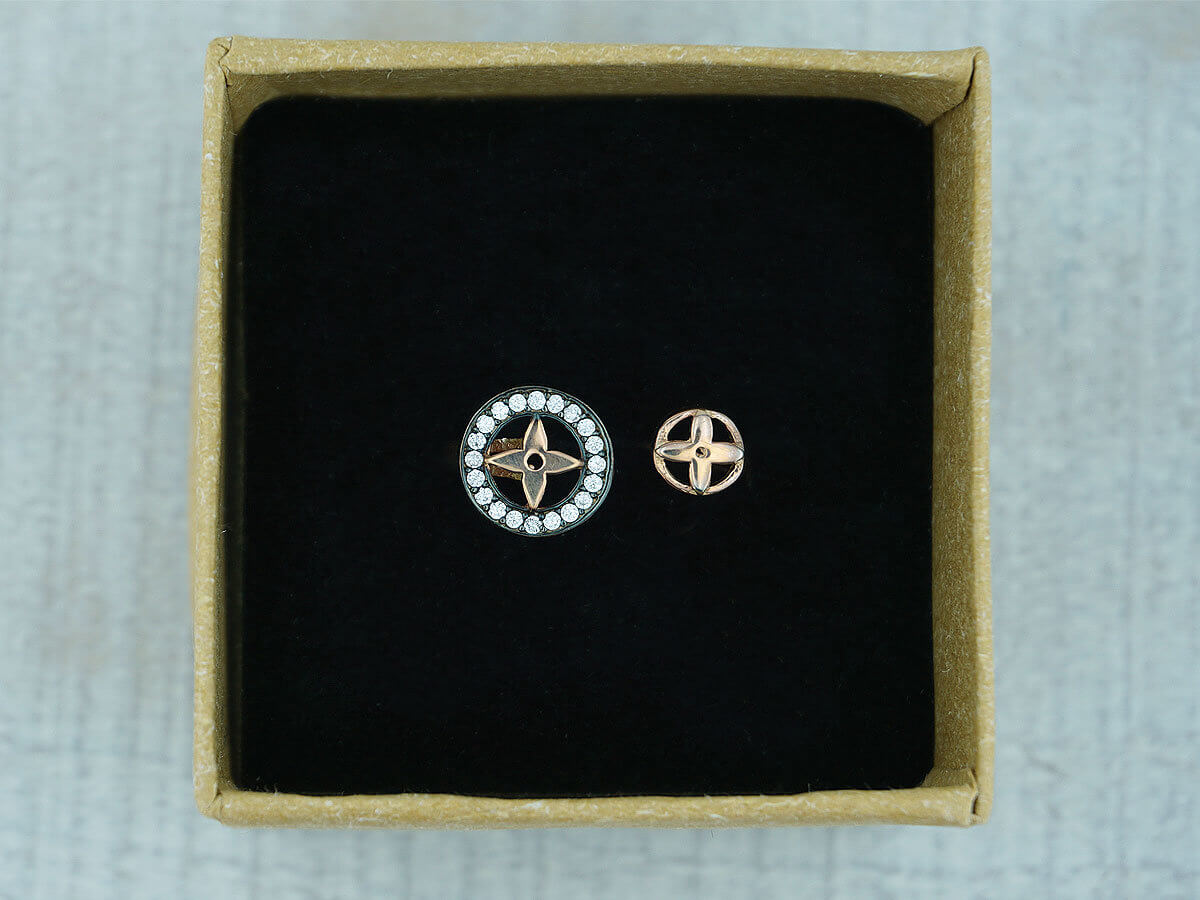 Ασημένιο 925 Γυναικείο Δαχτυλίδι Ροζ Χρυσό Χρώμα Πυξίδα