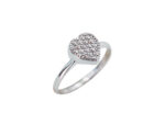 Δαχτυλίδι Καρδιά Ασημένιο 925 Ζιργκόν Λευκές Πέτρες Ασημί Γυναικείο