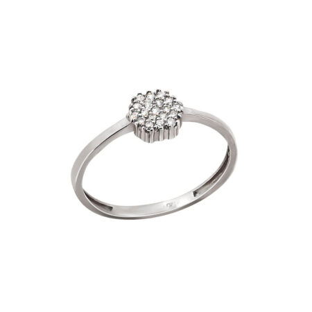 Ασημένιο Δαχτυλίδι Ροζέτα 925 Λευκές Πέτρες Ζιργκόν Γυναικείο