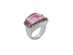 Ασημένιο Δαχτυλίδι Με Ροζ Πέτρα Ζιργκόν 925 Γυναικείο