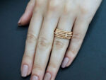 Ροζ Επίχρυσο Δαχτυλίδι με Ζιργκόν Λευκές Πέτρες Ασήμι 925