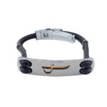 Ανδρικό Ατσάλινο Βραχιόλι Σπαθί Χεριού Καουτσούκ Χρυσό 14Κ