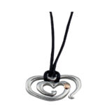 Ατσάλινο Κολιέ Καρδιά Με Κορδόνι Χρυσό 18Κ Γυναικείο