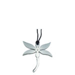 Ατσάλινο Κολιέ Λιβελούλα Διαμάντι Μπριγιάν Μαύρο Κορδόνι