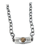 Ατσάλινο Κολιέ Με Αλυσίδα 54cm Στοιχεία Χρυσού 14Κ Ανδρικό Γυναικείο