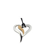 Ατσάλινο Κρεμαστό Καρδιά 316L Χρυσό 14Κ Μαύρο Κορδόνι