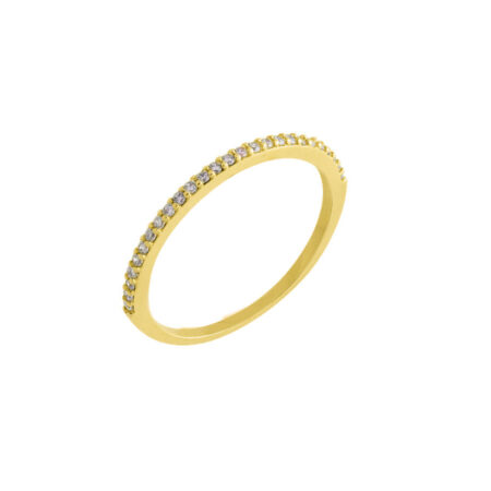 Χρυσό Δαχτυλίδι Μισόβερο 14Κ Ζιργκόν Πέτρες Γυναικείο