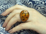 Γυναικείο Δαχτυλίδι 925 με Πορτοκαλί Ζιργκόν Πέτρα Μοντέρνο Σχέδιο