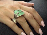 Δαχτυλίδι με Πράσινη Πέτρα Λευκά Ζιργκόν Ασήμι 925