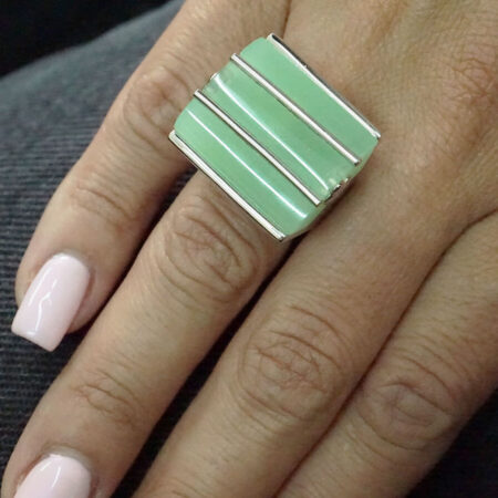 Δαχτυλίδι με Πράσινη Πέτρα Λευκές Ζιργκόν Πέτρες Ασήμι 925