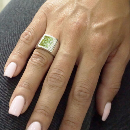 Δαχτυλίδι Γυναικείο με Πέτρες Πράσινες Λευκές Ασήμι 925