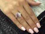 Δαχτυλίδι από Ασήμι 925 με Ζιργκόν Πέτρες Λευκές Ροζ Μωβ