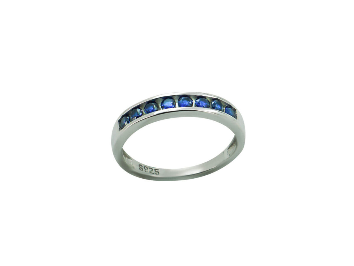 Δαχτυλίδι Σειρέ Ασημένιο 925 Μπλε Πέτρες Ζιργκόν