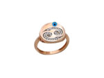 Δαχτυλίδι Yin Yang Ματάκι Λευκές Ζιργκόν Πέτρες Ροζ Επιχρυσωμένο Ασήμι 925