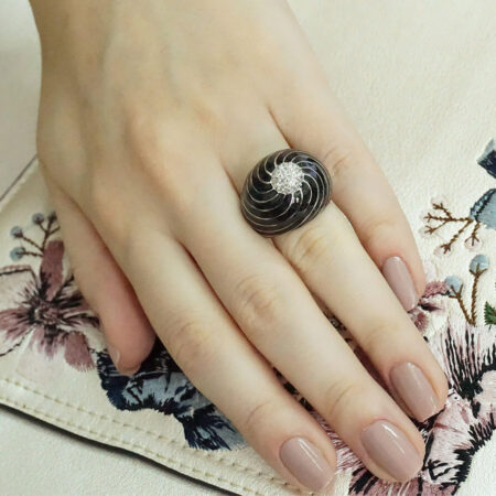 Εντυπωσιακό Γυναικείο Ασημένιο Δαχτυλίδι 925 Ζιργκόν Πέτρες