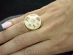 Επίχρυσο Δαχτυλίδι με Αμέθυστο Λευκό Σμάλτο Ασήμι 925