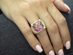 Εντυπωσιακό Δαχτυλίδι με Ροζ και Λευκές Πέτρες Ζιργκόν Γυναικείο Ασήμι 925
