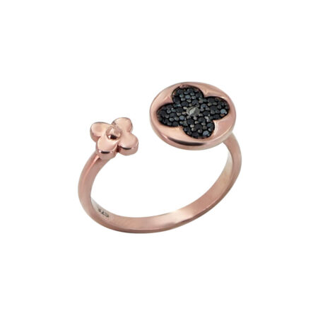 Γυναικείο Δαχτυλίδι Με Σχέδιο Μαργαρίτα Ροζ Επιχρυσωμένο Ασήμι 925