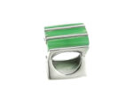 Γυναικείο Δαχτυλίδι Με Πράσινη Πέτρα Ζιργκόν Λευκές Πέτρες Ασήμι 925