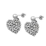 Κρεμαστά Ασημένια Σκουλαρίκια Καρδιές 925 Γυναικεία Λευκές Πέτρες Ζιργκόν