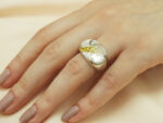 Γυναικείο Δαχτυλίδι 925 με Σμάλτο και Ζιργκόν Πέτρες Λευκές Κίτρινες