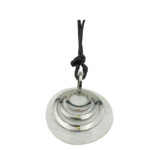 Ατσάλινο Κολιέ Με Κορδόνι Μαύρο Madre Perla Χρυσό 14Κ Γυναικείο