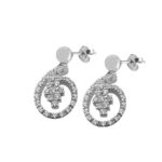 Κρεμαστά 925 Ασημένια Σκουλαρίκια 925 με Λευκές Πέτρες Ζιργκόν Γυναικείο Κόσμημα