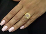 Γυναικείο Επίχρυσο Δαχτυλίδι 925 με Ροζ Πέτρα Λευκές Πέτρες Ζιργκόν