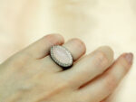 Γυναικείο Δαχτυλίδι απο Ασήμι 925 με Ροζ Πέτρα Λευκές Πέτρες Ζιργκόν