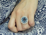 Λευκό Γυναικείο Δαχτυλίδι απο Ασήμι 925 Doughnut Πέτρες Ζιργκόν