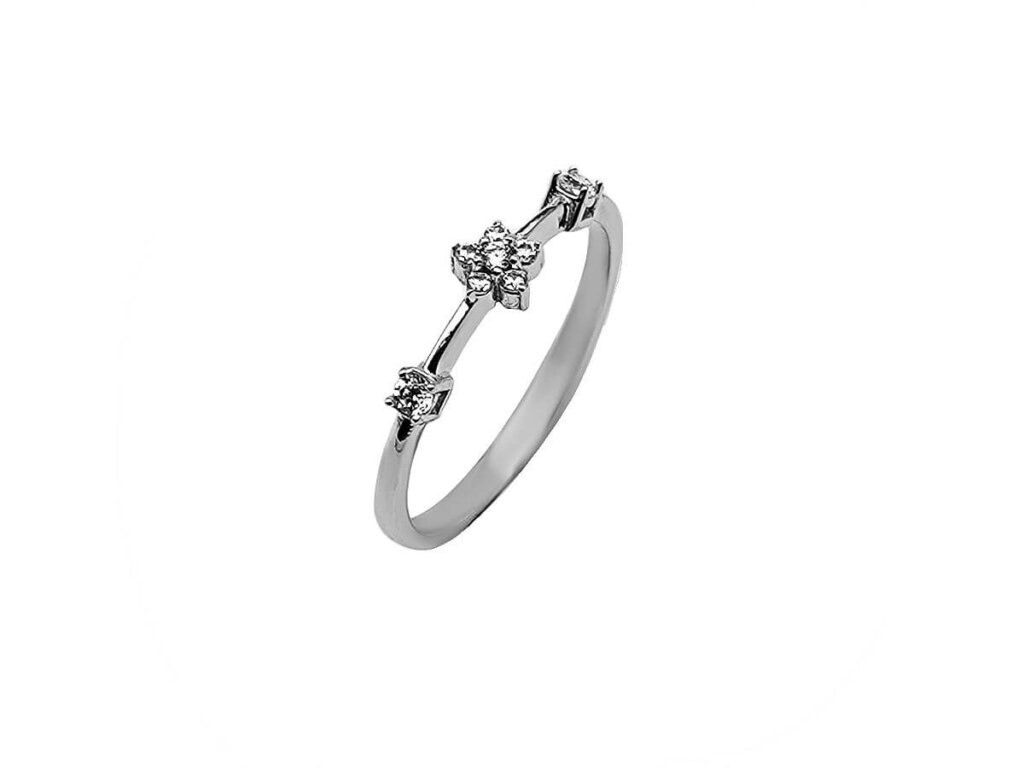 Λευκόχρυσο Δαχτυλίδι Με Ζιργκόν 14Κ Ροζέτα Γυναικείο Επέτειος Γενέθλια Δώρο