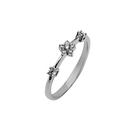 Λευκόχρυσο Δαχτυλίδι Με Ζιργκόν 14Κ Ροζέτα Γυναικείο Επέτειος Γενέθλια Δώρο