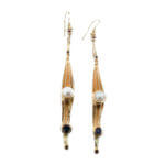 Σκουλαρίκια Κρεμαστά Επίχρυσα 925 Μαργαριτάρια Ζιργκόν Ασημένια Γυναικεία