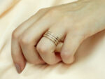 Τριπλό Δαχτυλίδι Ροζ Επιχρυσωμένο Ασήμι 925 Λευκές Ζιργκόν Πέτρες