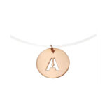 Μενταγιόν Ροζ Χρυσό Μονόγραμμα Α 14Κ Ντίζα