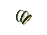 Τριπλό Επίχρυσο Δαχτυλίδι Από Ασήμι 925 Μαύρες Ζιργκόν Πέτρες