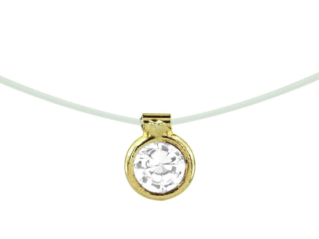 Μενταγιόν Μονόπετρο Σε Χρυσό Καστόνι 14Κ