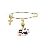 Χρυσή Παιδική Παραμάνα 14Κ Σταυρός Αγόρι Γέννηση