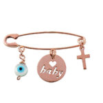 Παιδική Χρυσή Παραμάνα 9Κ Σταυρός Baby Ματάκι Κορίτσι