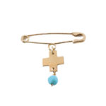 Χρυσή Παραμάνα Για Νεογέννητο 9Κ Σταυρός Χάντρα Αγόρι Κορίτσι