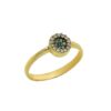 Χρυσό Δαχτυλίδι Ροζέτα 14Κ Λευκές Πράσινες Ζιργκόν Πέτρες Γυναικείο Δώρο