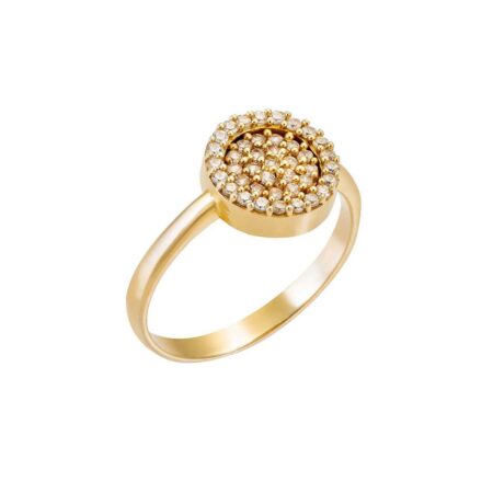 Χρυσό Δαχτυλίδι Ροζέτα 14Κ Λευκές Ζιργκόν Πέτρες Γυναικείο