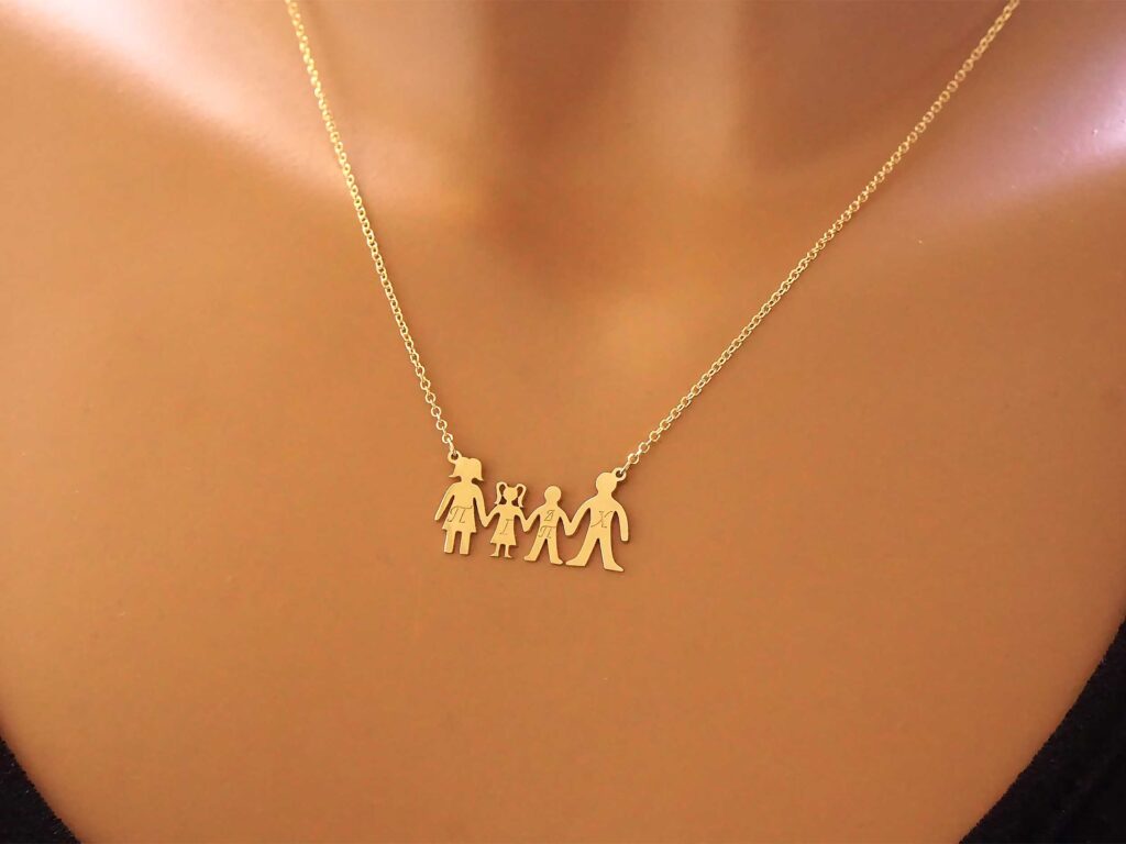 Χρυσό Κολιέ Οικογένεια 14Κ