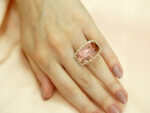 Γυναικείο Ασημένιο Δαχτυλίδι 925 με Ροζ Πέτρα Ζιργκόν Λευκές