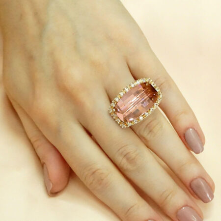 Γυναικείο Ασημένιο Δαχτυλίδι 925 με Ροζ Πέτρα Ζιργκόν Λευκές