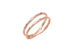 Μοντέρνο Ροζ Χρυσό Δαχτυλίδι 14Κ Διπλό Γυναικείο