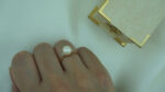 Ροζ Χρυσό Γυναικείο Δαχτυλίδι Μαργαριτάρι 14Κ Ζιργκόν Πέτρες